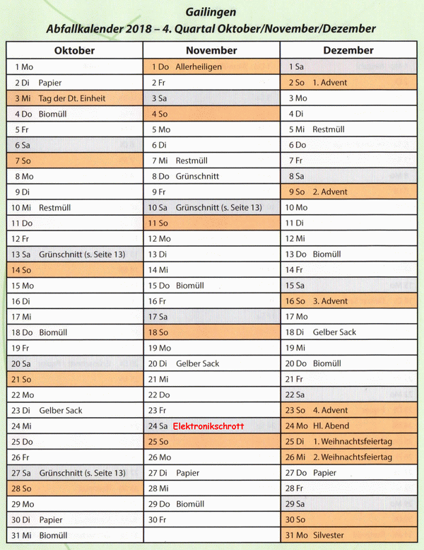 Mllkalender Gailingen 4. Quartal
